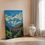 Glacier Express Train Wall Art Travel Poster, Travel Print of Glacier Express, Ski Poster, Switzerland Alps Art Travel Lovers Gift NQ Media Designs