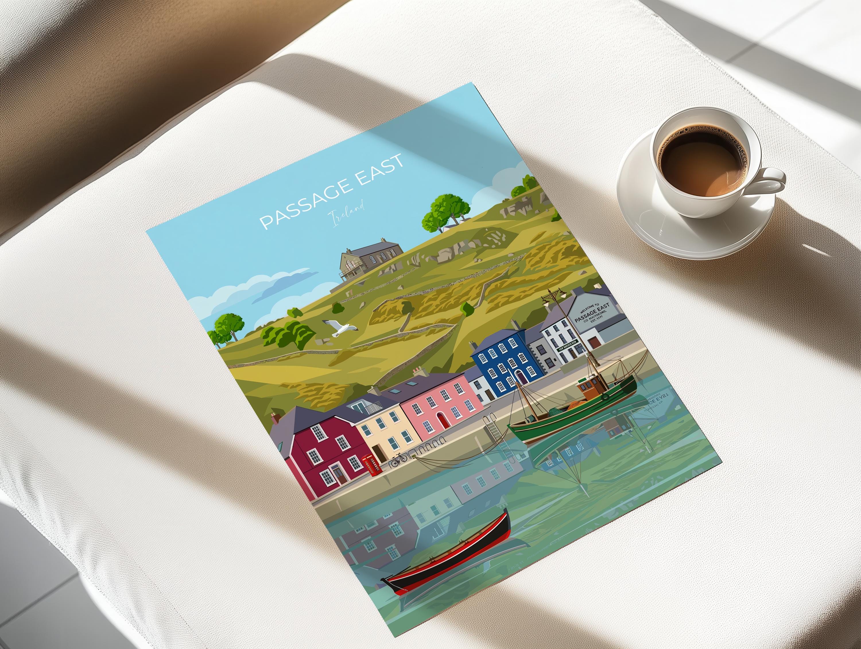 Passage East Print, Travel Poster of Passage East, County Waterford, Ireland Coast, Travel Wall Art Gift NQ Media Designs