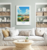 Tenby Travel Poster Wall Art, Tenby Travel Print, Wales, Pembrokeshire Coast Art Gift, Welsh Wall Art Print NQ Media Designs