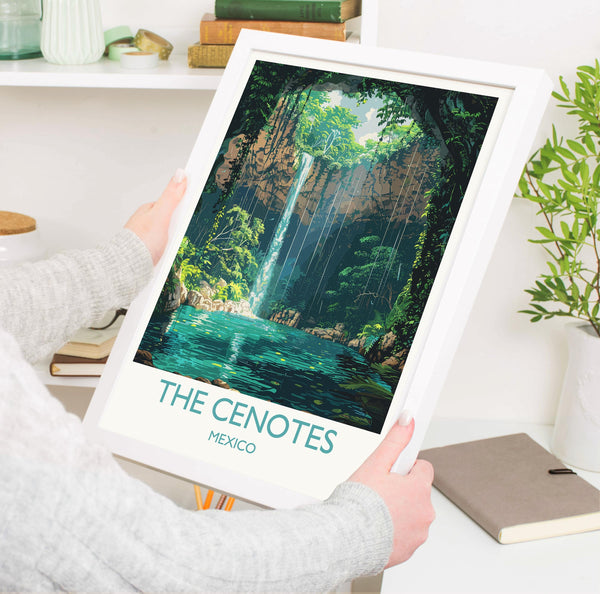 Cenotes of Yucatan Travel Print, Mexico Travel Print Collection, Travel Wall Art, Cenotes Art Print Gift, Yucatan Art