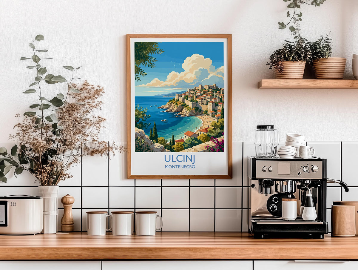 Ulcinj Travel Print | Old Town, Montenegro Wall Art