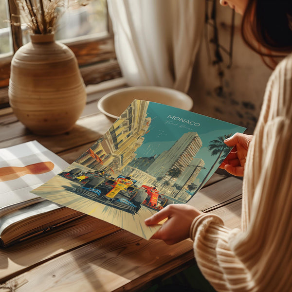 Monaco Travel Print Wall Art, Monaco Print, Monaco Motor Racing Grand Prix Gift Art, Monaco F1 Racing ArtPoster, Monaco Travel Wall Decor