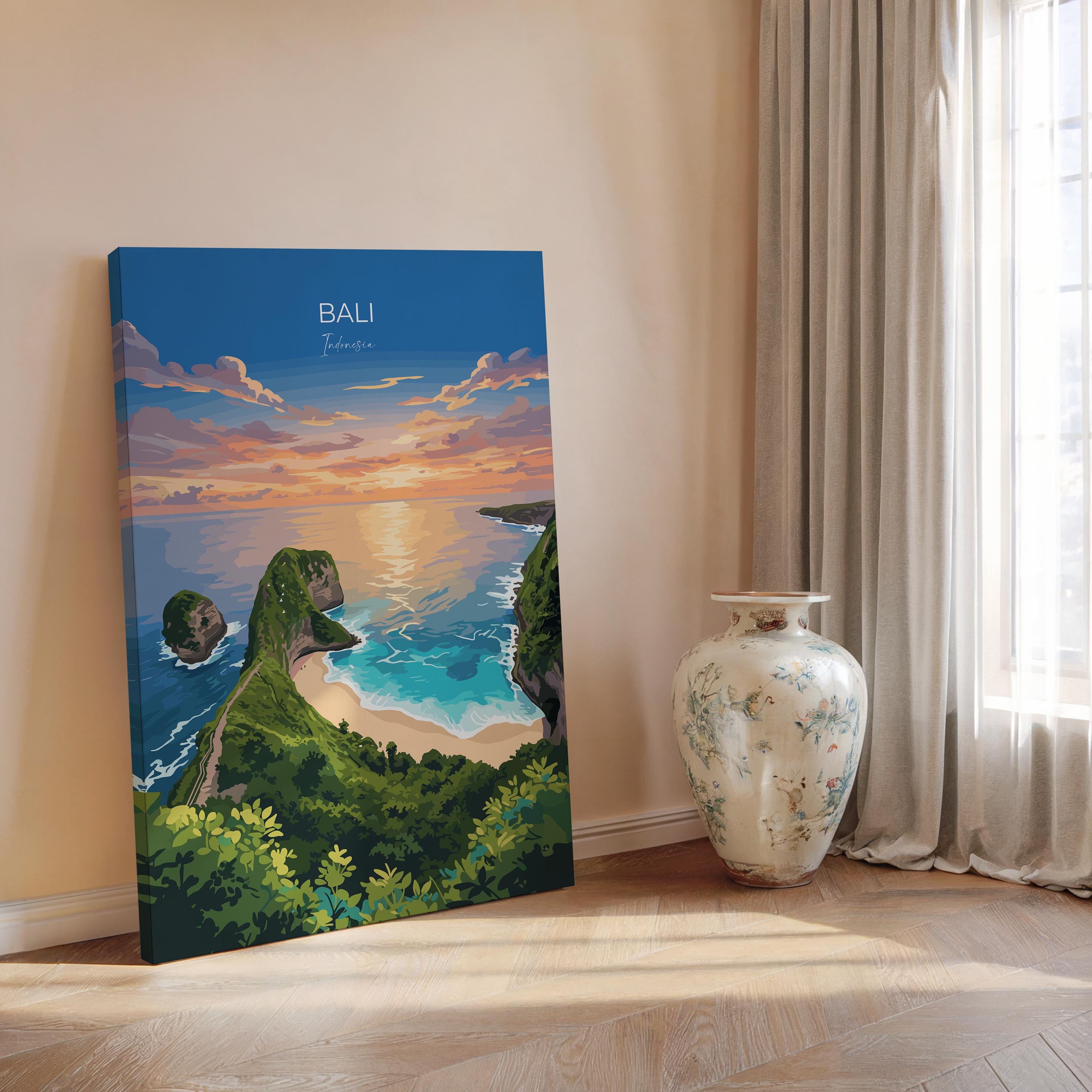 Bali Travel Print, Travel Poster of Bali, Kelingking Beach, Indonesia, Bali Travel Wall Art Gift NQ Media Designs