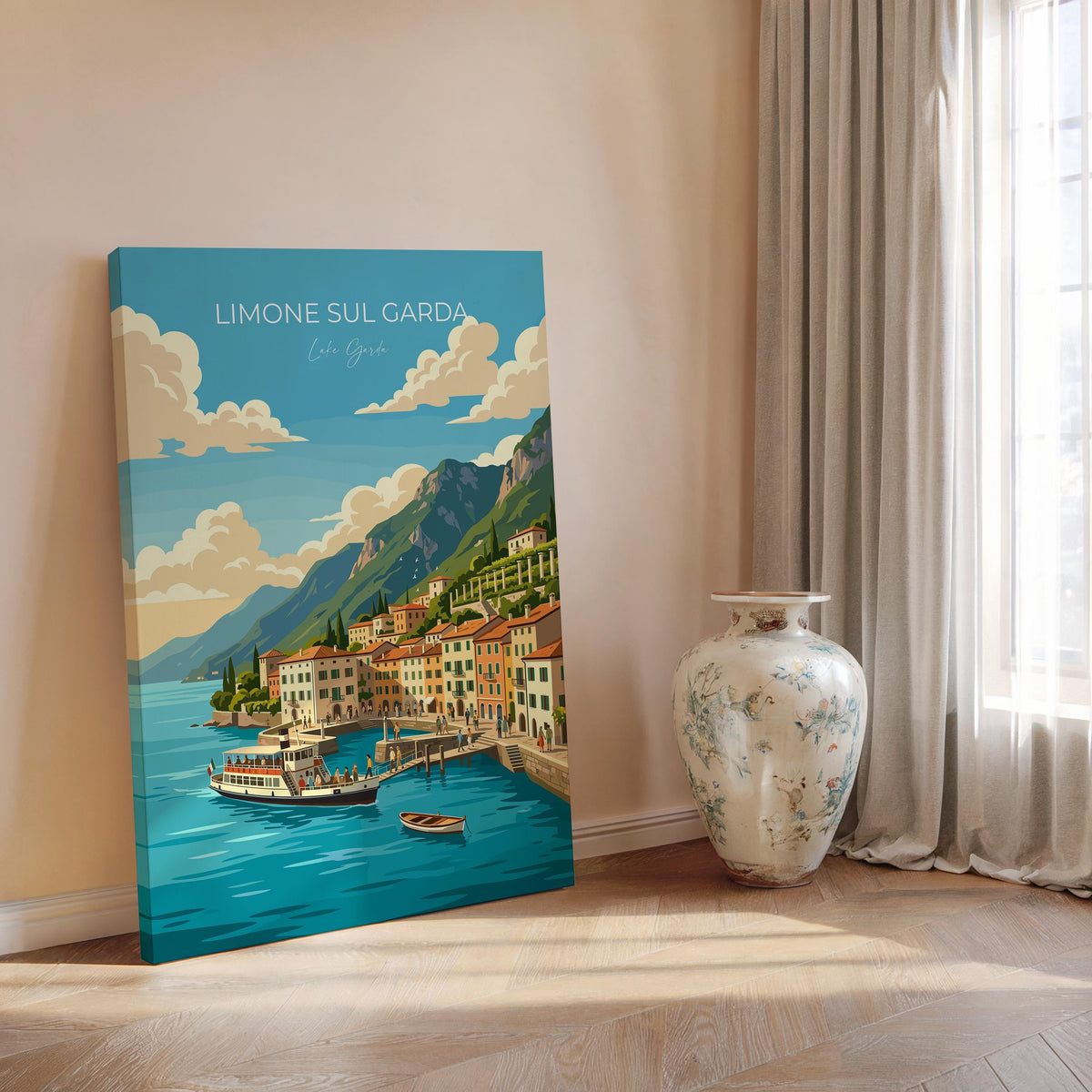 Limone sul Garda Travel Poster | Lemon Houses, Italy Wall Art