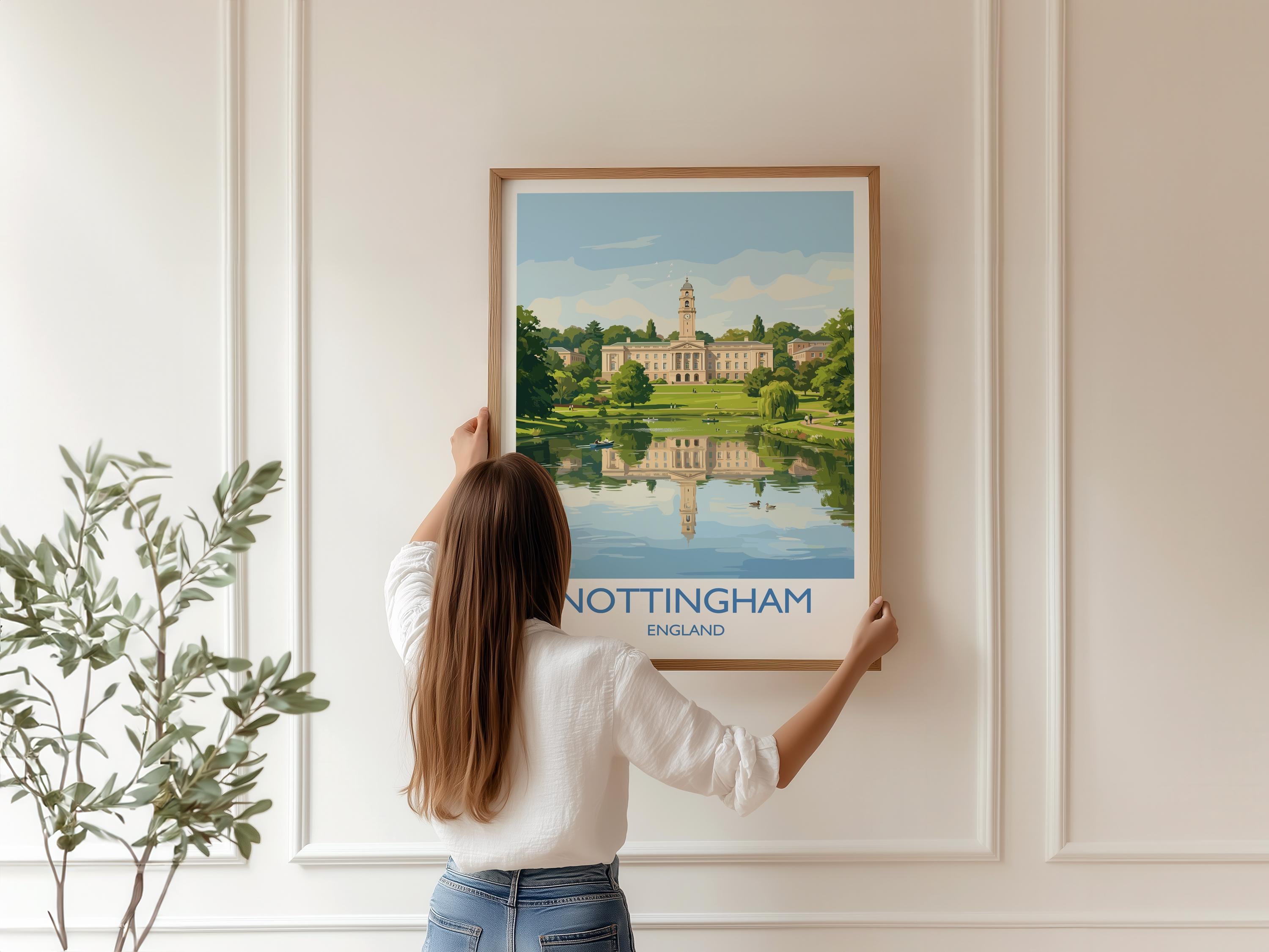 Nottingham University Travel Poster, University of Nottingham Wall Art, Historic UK University Illustration, Nottingham Gift