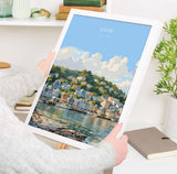 Looe Travel Poster, Travel Print of Looe, England, Cornwall Art, Looe Art Lovers Gift, Wall Art Print NQ Media Designs