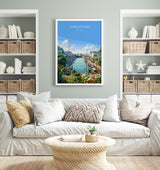 Charlestown Travel Poster, Travel Print of Charlestown, England, Cornwall Art, Charlestown Art Lovers Gift, Wall Art Print NQ Media Designs