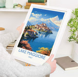 Lake Maggiore Travel Print Wall Art, Travel Poster of Lake Maggiore, Lake Maggiore Art Lovers Gift, Italy, Italian Lakes Art Gift NQ Media Designs