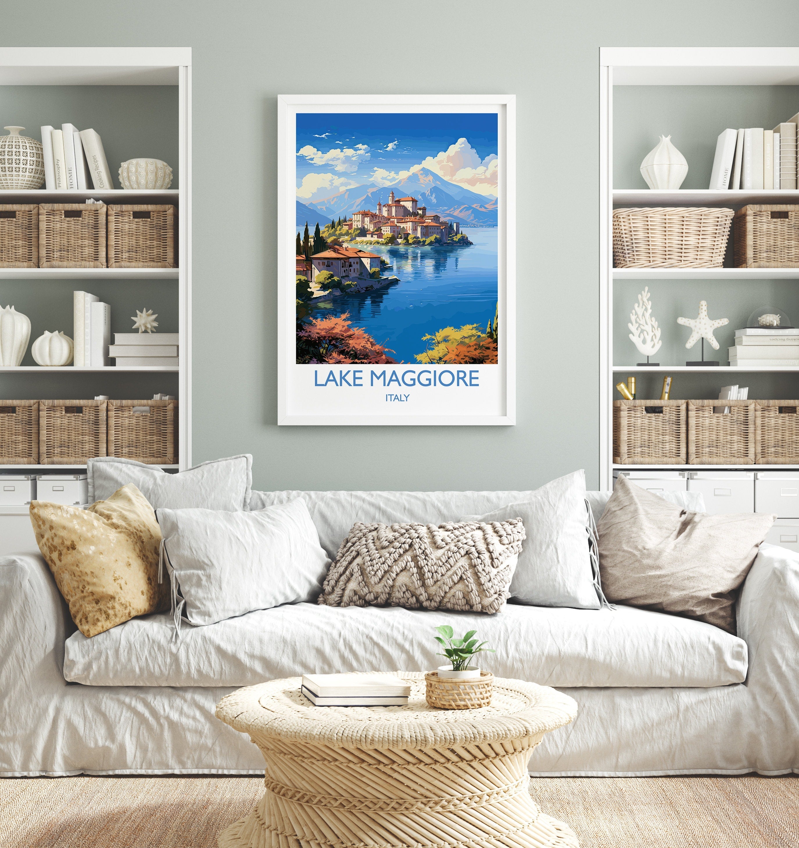 Lake Maggiore Travel Print Wall Art, Travel Poster of Lake Maggiore, Lake Maggiore Art Lovers Gift, Italy, Italian Lakes Art Gift NQ Media Designs