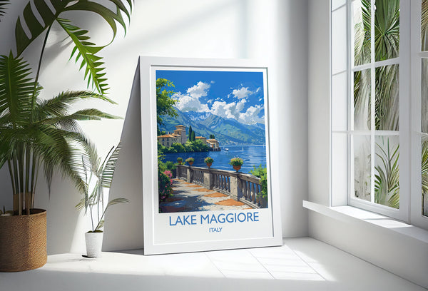 Lake Maggiore Travel Print Wall Art, Travel Poster of Lake Maggiore, Lake Maggiore Art Lovers Gift, Italy, Italian Lakes Art Gift