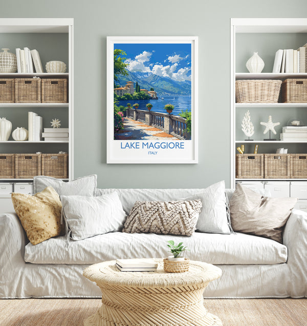Lake Maggiore Travel Print Wall Art, Travel Poster of Lake Maggiore, Lake Maggiore Art Lovers Gift, Italy, Italian Lakes Art Gift