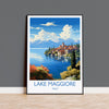 Lake Maggiore Travel Poster Wall Art, Travel Print of Lake Maggiore, Lake Maggiore Art Lovers Gift, Italy, Italian Lakes Art Gift NQ Media Designs