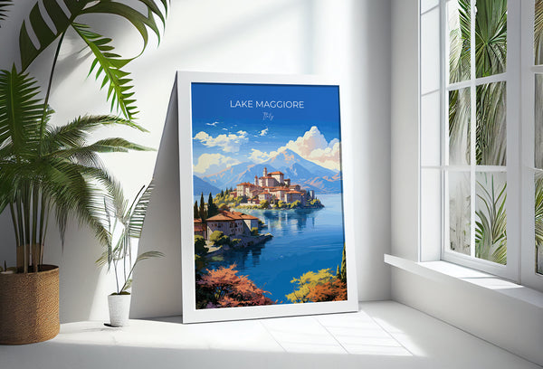 Lake Maggiore Travel Print Wall Art, Travel Poster of Lake Maggiore, Lake Maggiore Art Lovers Gift, Italy, Italian Lakes Art Gift