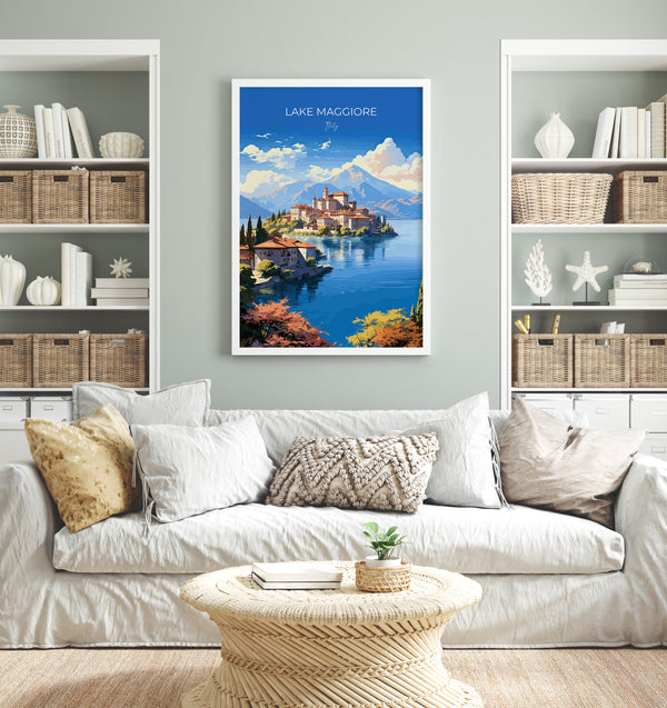Lake Maggiore Travel Print Wall Art, Travel Poster of Lake Maggiore, Lake Maggiore Art Lovers Gift, Italy, Italian Lakes Art Gift