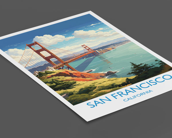 San Francisco Travel Print, Travel Poster of San Francisco, California, San Francisco Art Lovers Gift, USA Gift, Wall Art Print