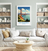 San Francisco Travel Print, Travel Poster of San Francisco, California, San Francisco Art Lovers Gift, USA Gift, Wall Art Print