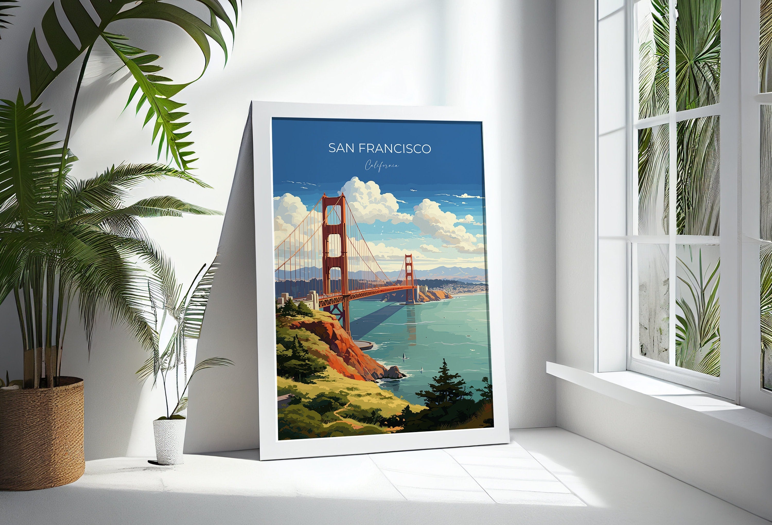 San Francisco Travel Print, Travel Poster of San Francisco, California, San Francisco Art Lovers Gift, USA Gift, Wall Art Print NQ Media Designs