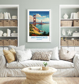 San Francisco Travel Poster, Travel Print of San Francisco, California, San Francisco Art Lovers Gift, USA Gift, Wall Art Print NQ Media Designs