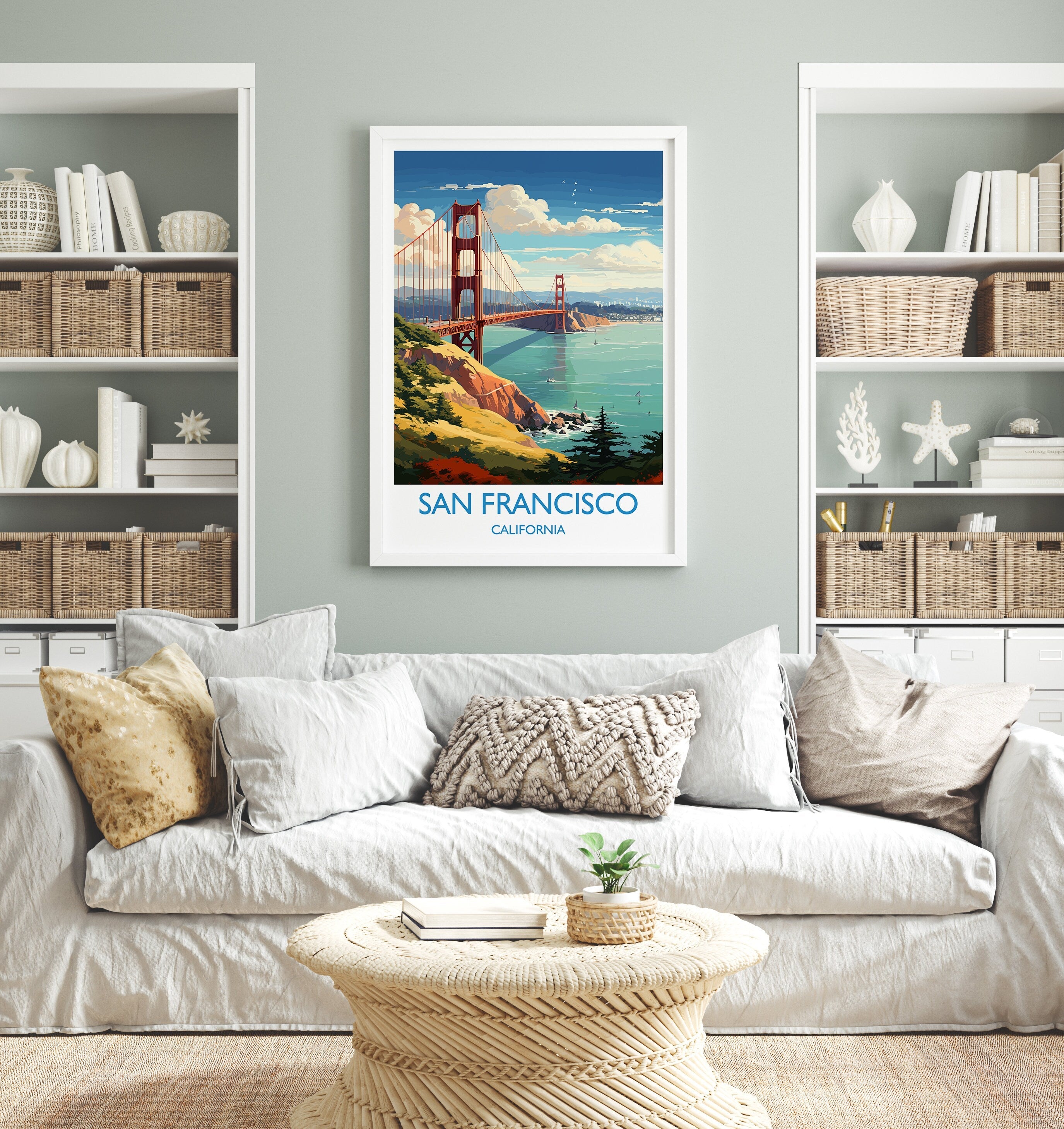 San Francisco Travel Poster, Travel Print of San Francisco, California, San Francisco Art Lovers Gift, USA Gift, Wall Art Print NQ Media Designs