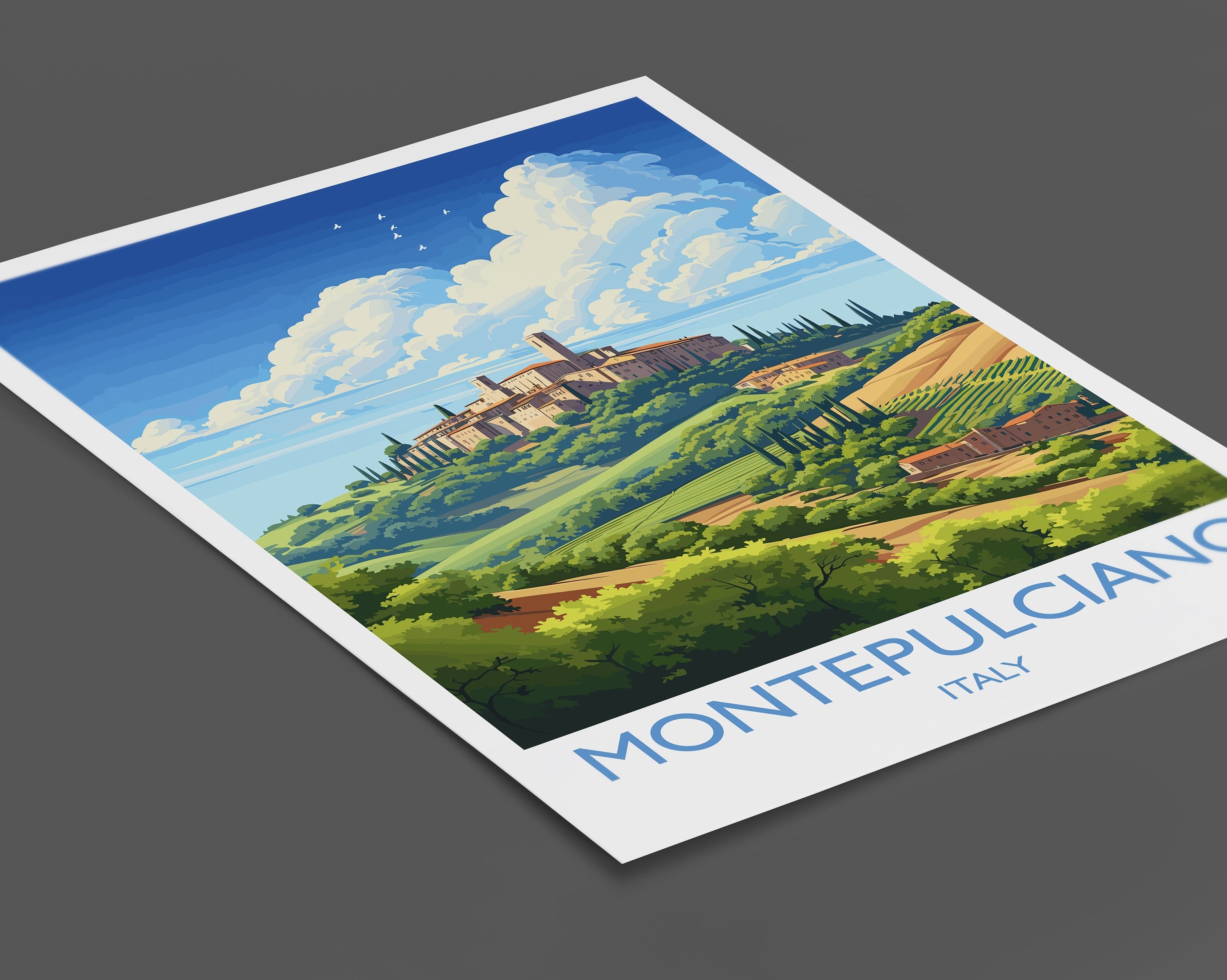 Montepulciano Travel Print Wall Art, Travel Poster of Montepulciano, Montepulciano Art Lovers Gift, Italy, Italy Art Gift NQ Media Designs