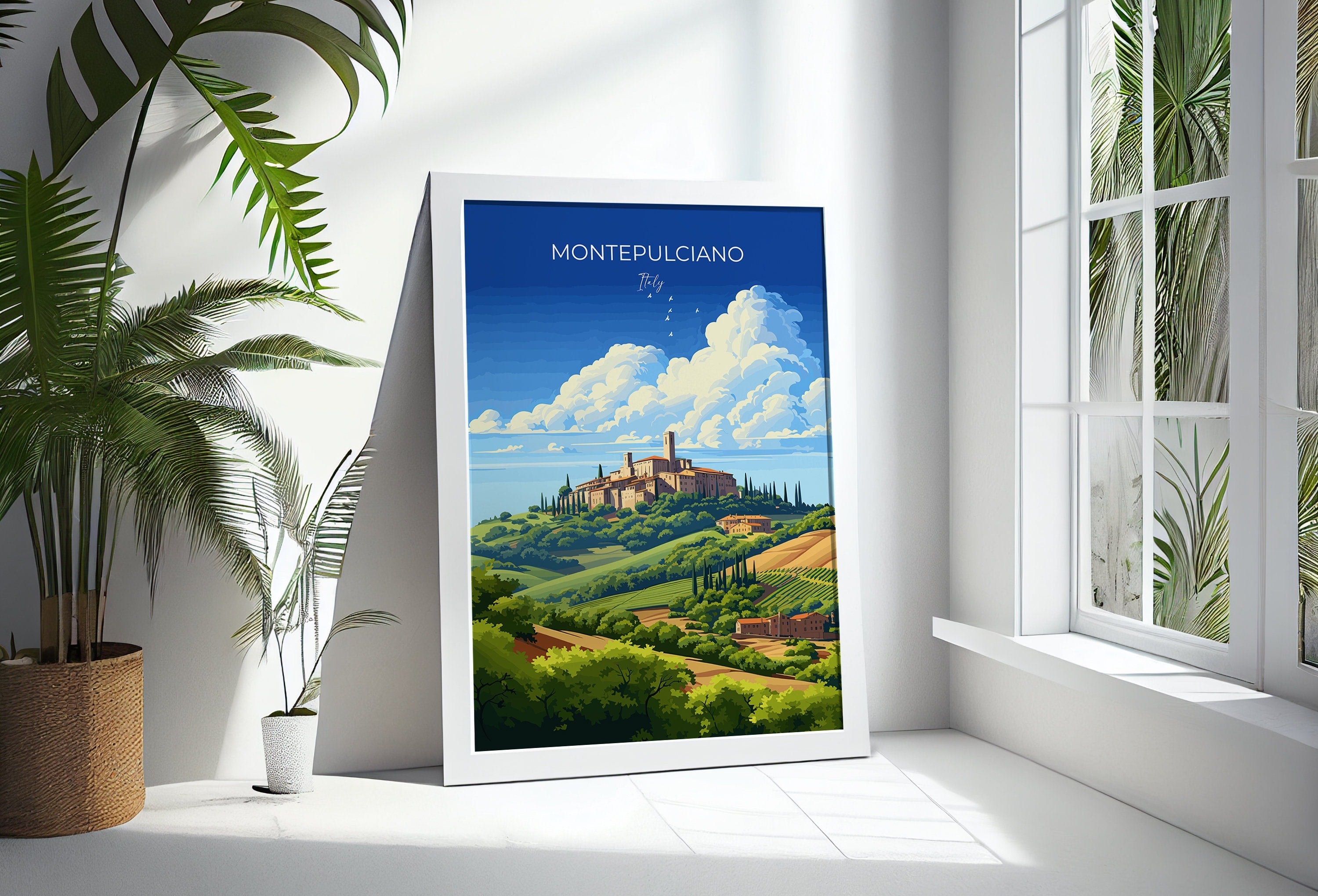 Montepulciano Travel Poster Wall Art, Travel Print of Montepulciano, Montepulciano Art Lovers Gift, Italy, Italy Art Gift NQ Media Designs