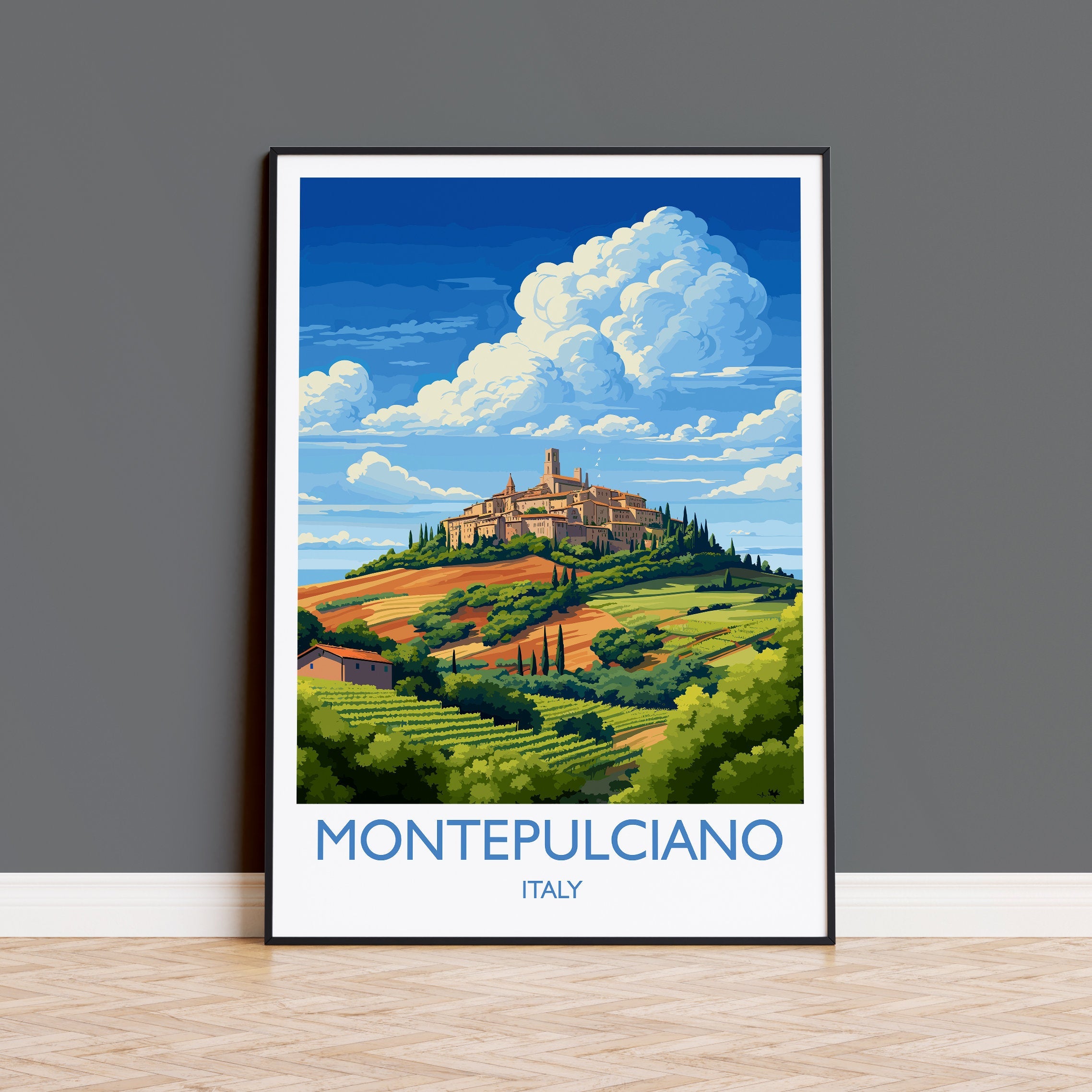 Montepulciano Travel Print Wall Art, Travel Poster of Montepulciano, Montepulciano Art Lovers Gift, Italy, Italy Art Gift NQ Media Designs