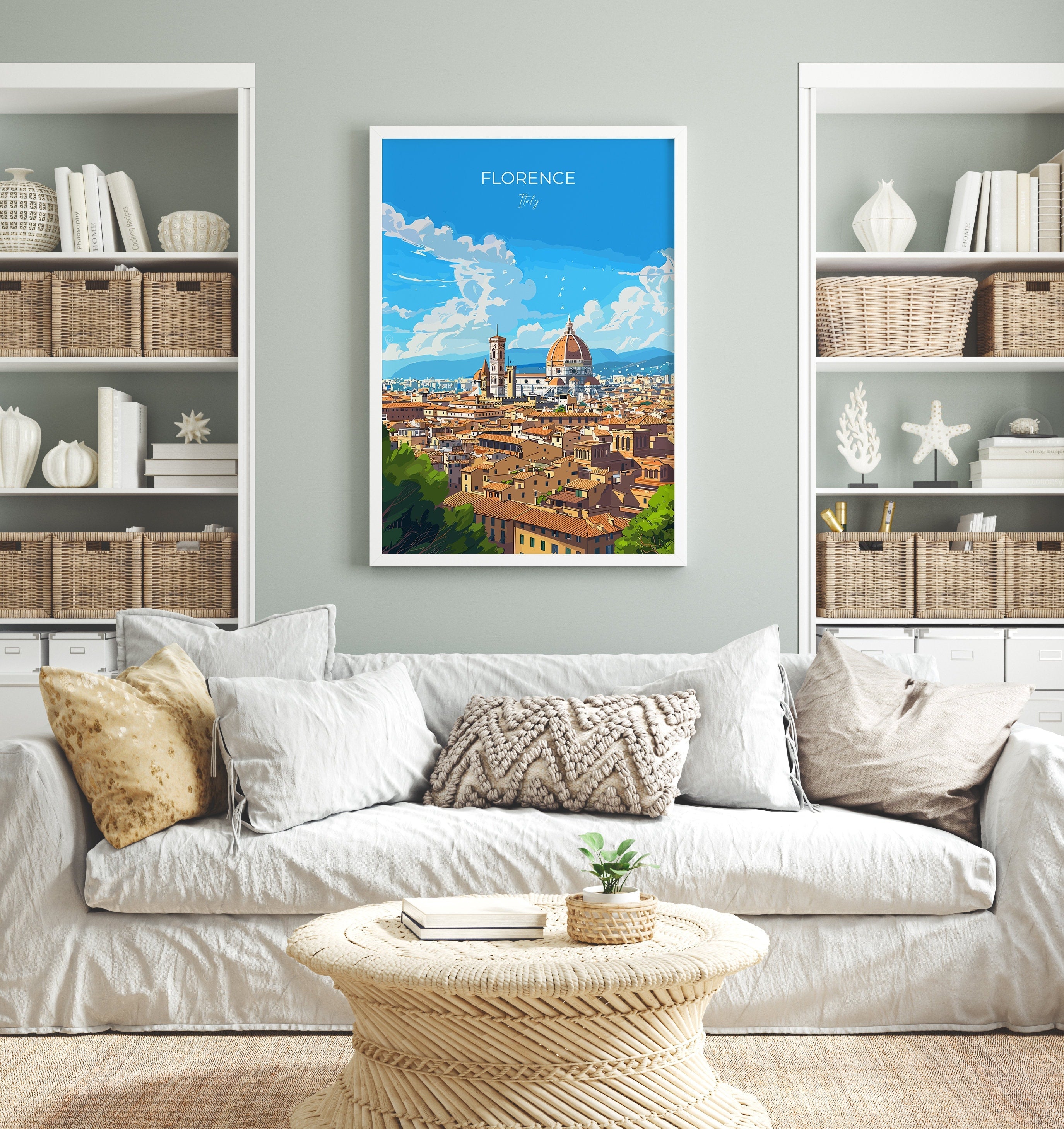 Florence Travel Poster Wall Art, Travel Print of Florence, Florence Art Lovers Gift, Italy, Italy Art Gift NQ Media Designs
