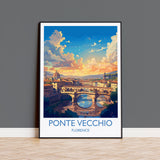 Ponte Vecchio Travel Print Wall Art, Travel Poster of Ponte Vecchio, Florence Art Lovers Gift, Italy, Italy Art Gift NQ Media Designs