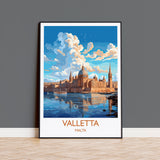 Valletta Travel Print Wall Art, Travel Poster of Valletta, Malta, Valletta Art, Valletta Art Lovers Gift, Malta Art Gift NQ Media Designs