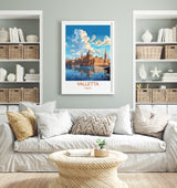 Valletta Travel Print Wall Art, Travel Poster of Valletta, Malta, Valletta Art, Valletta Art Lovers Gift, Malta Art Gift NQ Media Designs
