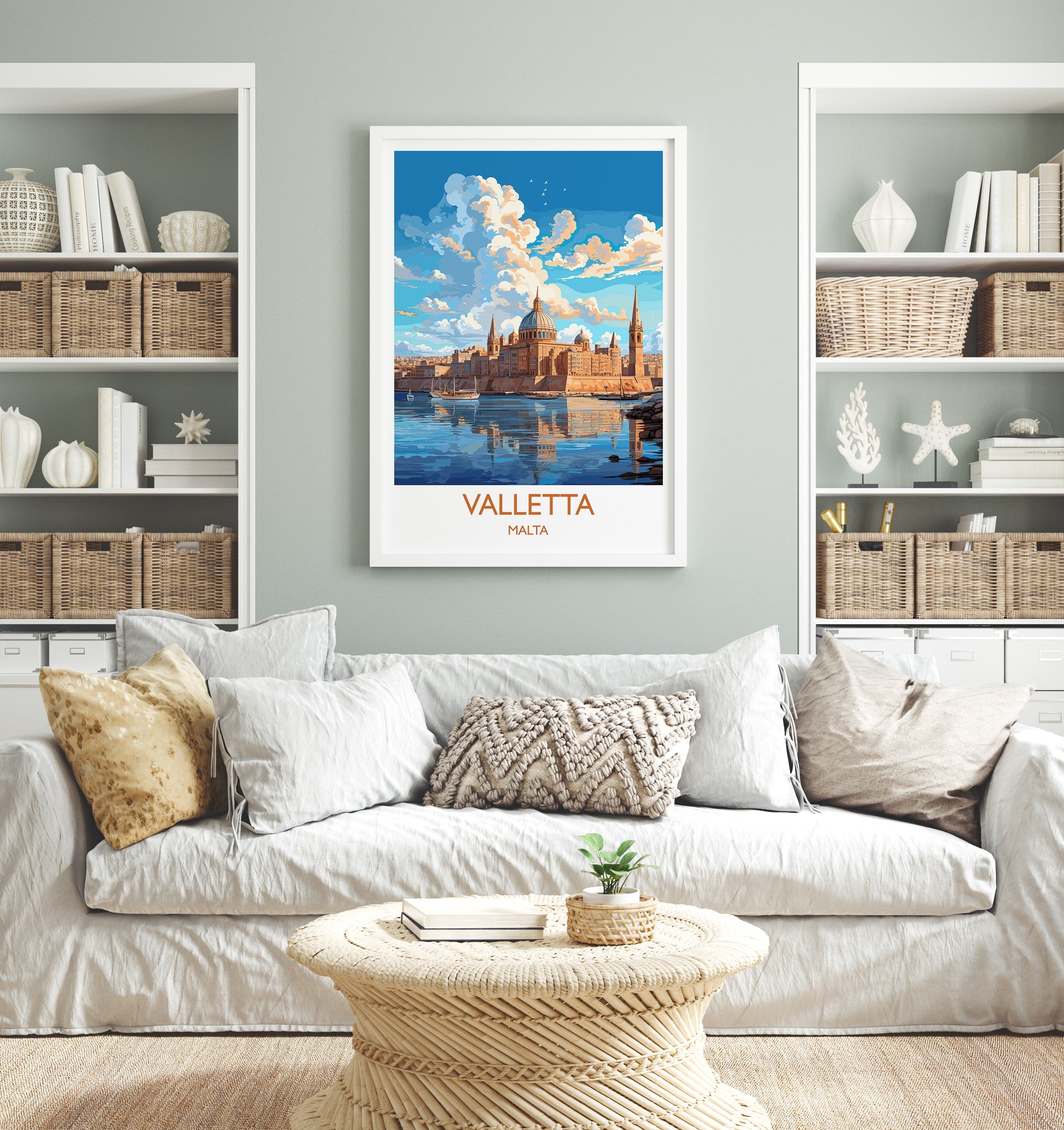 Valletta Travel Print Wall Art, Travel Poster of Valletta, Malta, Valletta Art, Valletta Art Lovers Gift, Malta Art Gift NQ Media Designs