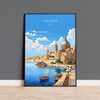 Valletta Travel Poster Wall Art, Travel Print of Valletta, Malta, Valletta Art, Valletta Art Lovers Gift, Malta Art Gift