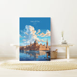 Valletta Travel Poster Wall Art, Travel Print of Valletta, Malta, Valletta Art, Valletta Art Lovers Gift, Malta Art Gift NQ Media Designs