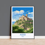 Assisi Travel Poster, Travel Print of Assisi , Italy, Assisi Art Lovers Gift, Wall Art Print NQ Media Designs