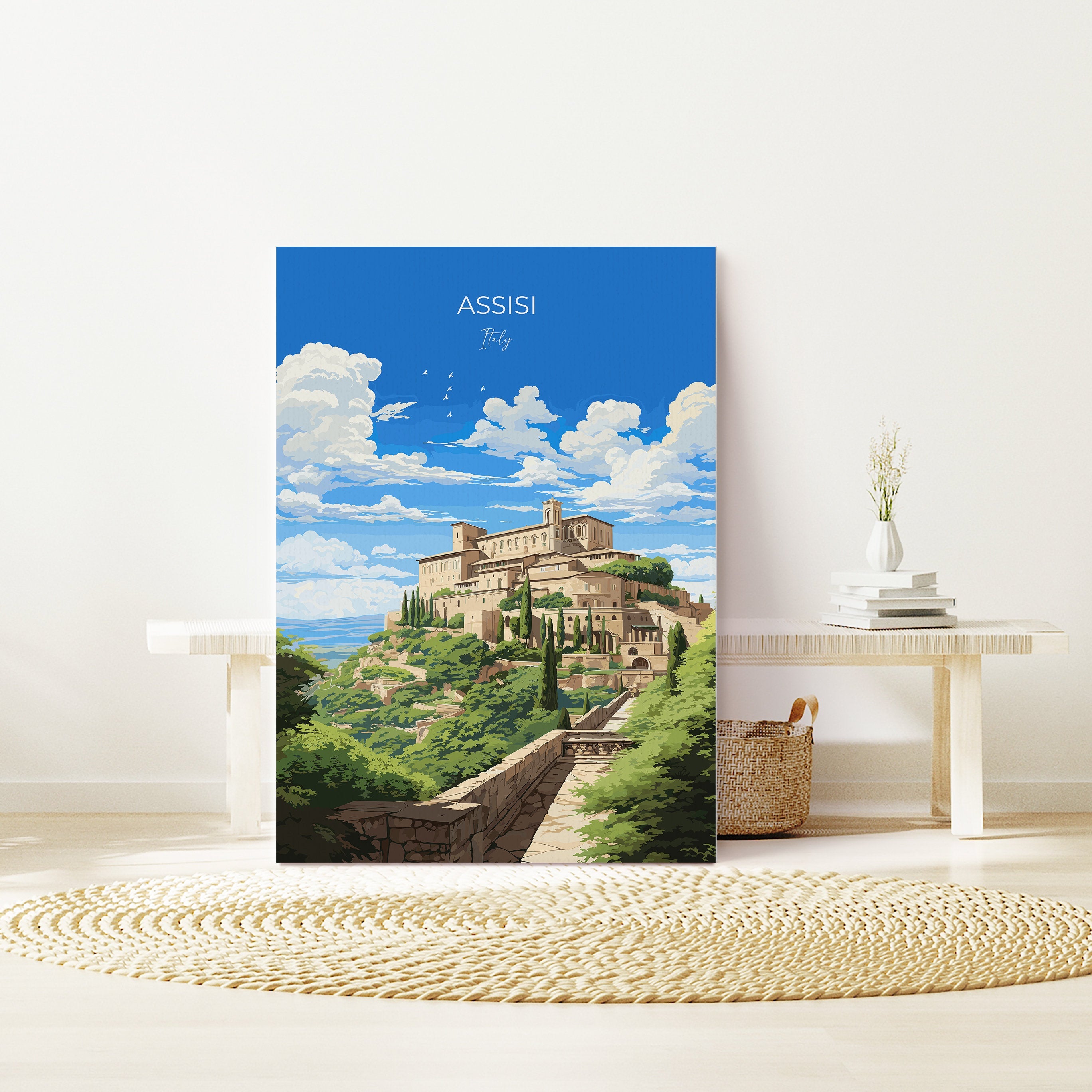 Assisi Travel Print, Travel Poster of Assisi , Italy, AssisiArt Lovers Gift, Wall Art Print NQ Media Designs