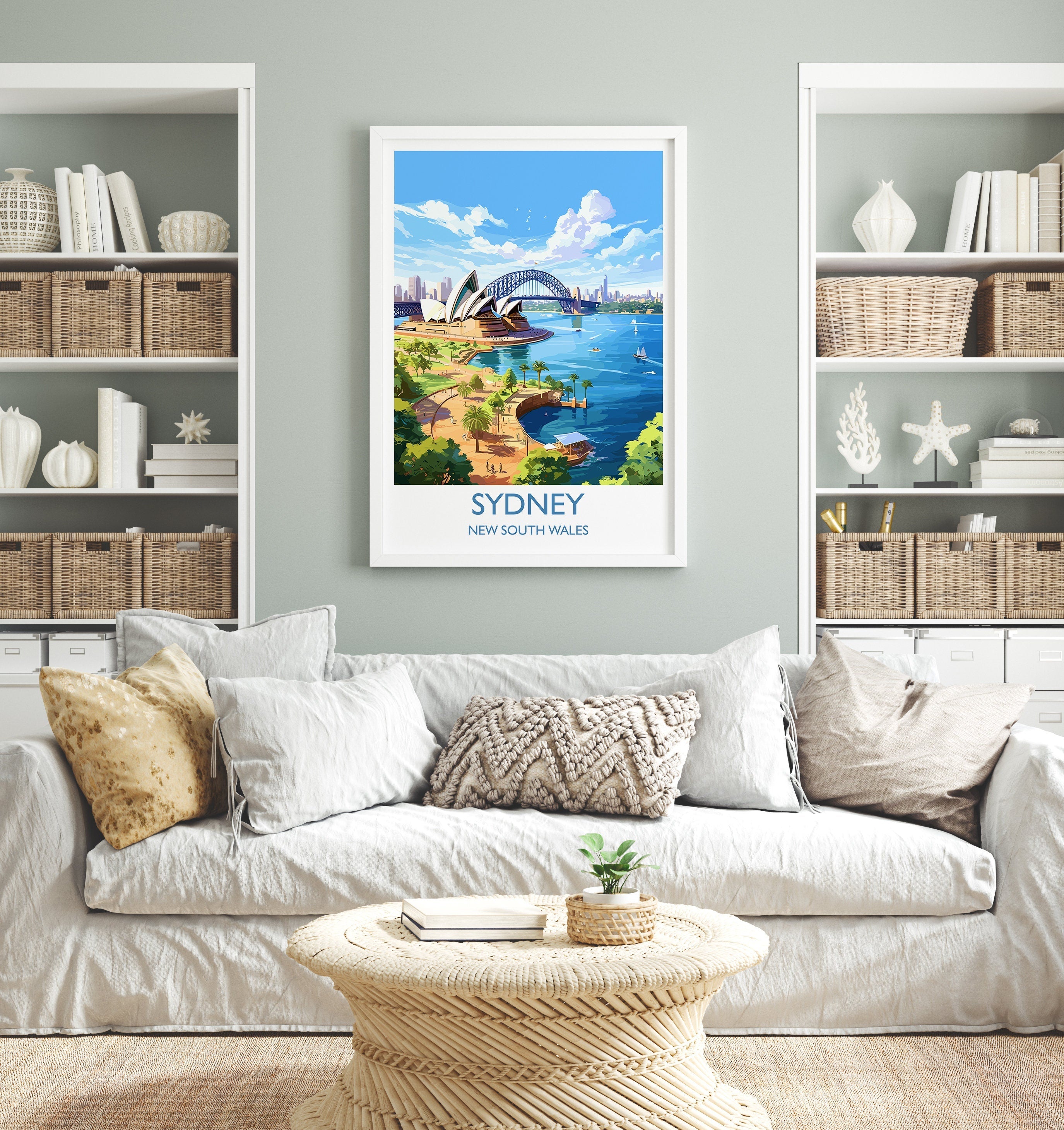 Sydney Travel Print, Travel Poster of Sydney, New South Wales Art, Australia Art Lovers Gift, Sydney Wall Art