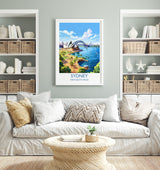 Sydney Travel Print, Travel Poster of Sydney, New South Wales Art, Australia Art Lovers Gift, Sydney Wall Art NQ Media Designs