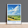 Lincolnshire Wolds Travel Poster Wall Art, Travel Print of Lincolnshire Wolds, England, Lincolnshire Art Lovers Gift, Travel Art Gift