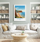Sidmouth Travel Print, Travel Poster of Sidmouth, England, Devon Art, Sidmouth Art Lovers Gift, Wall Art Print NQ Media Designs