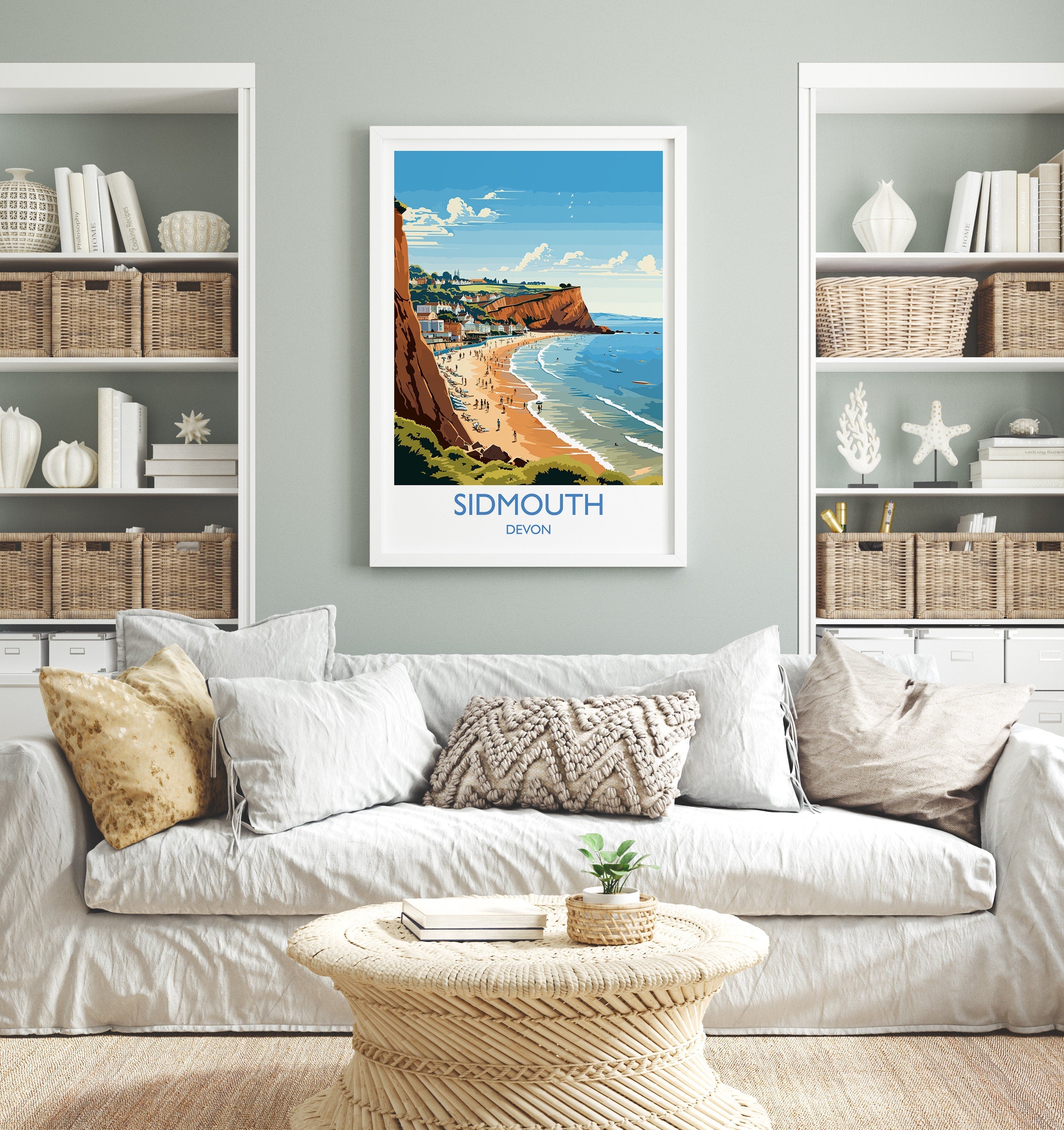 Sidmouth Travel Print, Travel Poster of Sidmouth, England, Devon Art, Sidmouth Art Lovers Gift, Wall Art Print NQ Media Designs