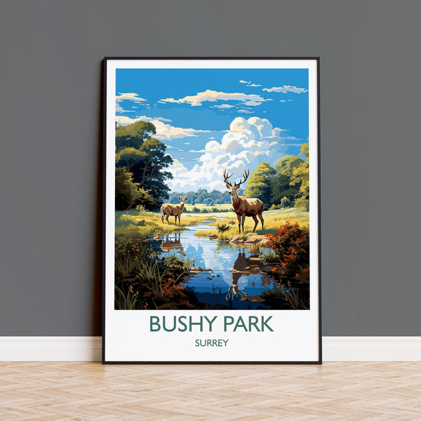 Bushy Park Travel Print, Travel Poster of Bushy Park, Surrey, London,England, London Art Lovers Gift, Wall Art Print