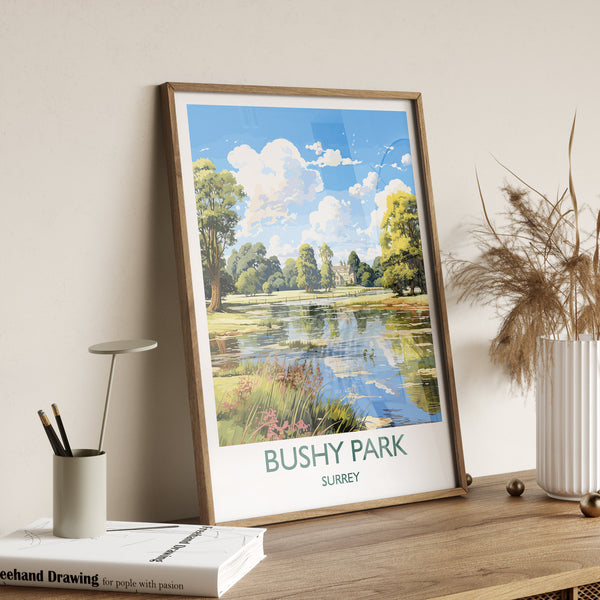 Bushy Park Travel Print, Travel Poster of Bushy Park, Surrey, London,England, London Art Lovers Gift, Wall Art Print