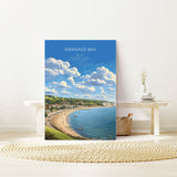 Swanage Bay Travel Poster, Travel Print of Swanage Bay, England, Dorset Coast Art Lovers Gift, Wall Art Print NQ Media Designs