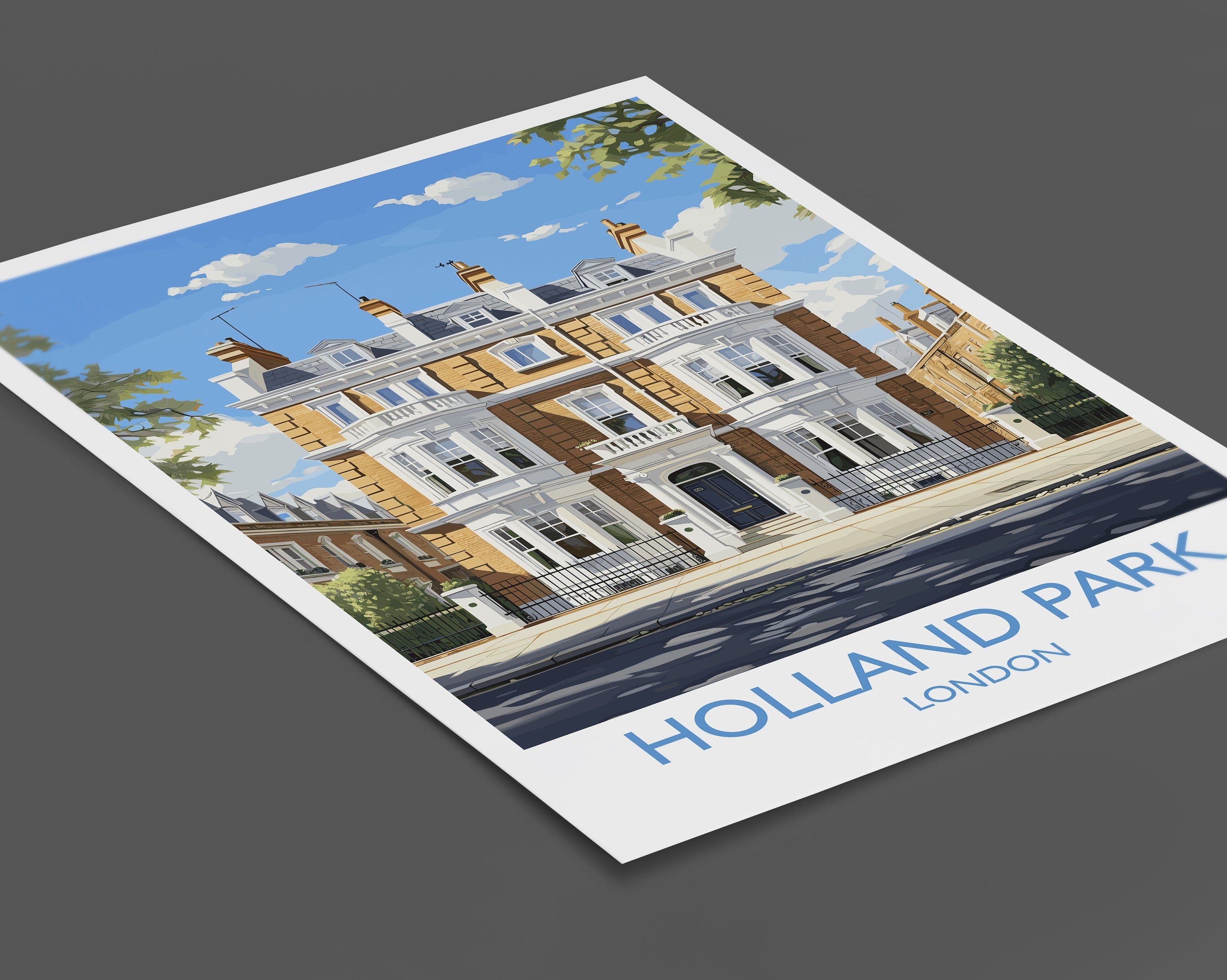 Holland Park Travel Print, Travel Poster of Holland Park, London,England, London Art Lovers Gift, Wall Art Print NQ Media Designs
