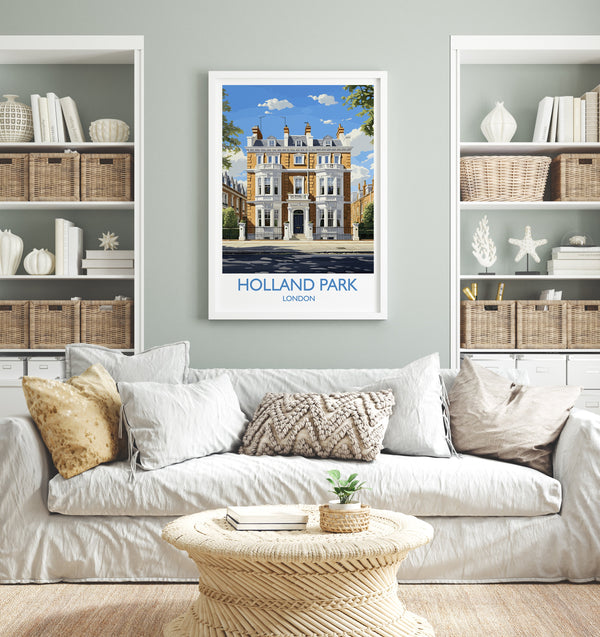 Holland Park Travel Print, Travel Poster of Holland Park, London,England, London Art Lovers Gift, Wall Art Print
