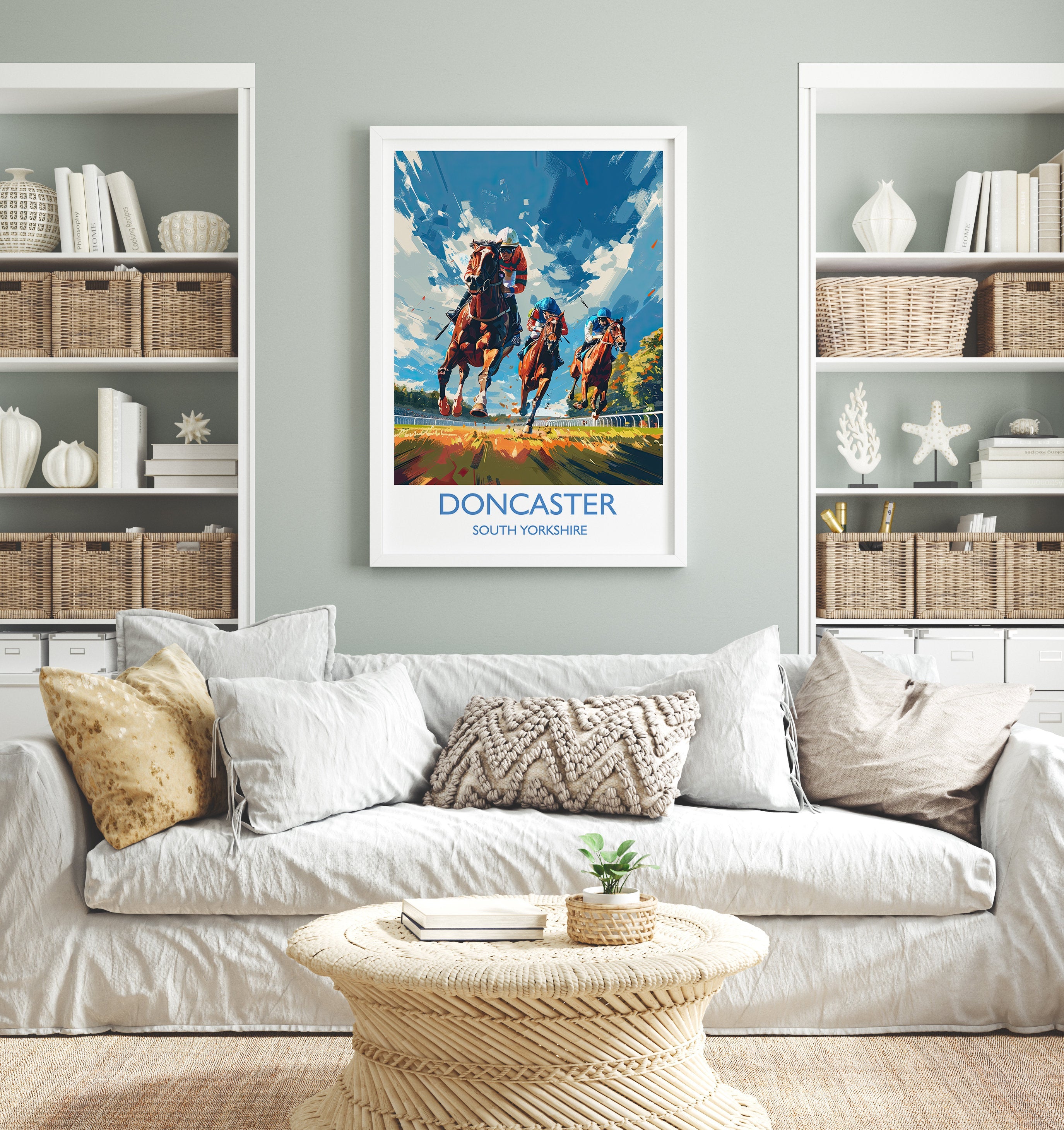 Doncaster Travel Poster Wall Art, Travel Print of Doncaster, South Yorkshire, England, Doncaster Races Art Lovers Gift, England Art Gift NQ Media Designs