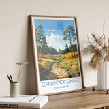 Cannock Chase Travel Print, Travel Poster of Cannock Chase, England, Staffordshire Art, Cannock Chase Art Lovers Gift, Wall Art Print NQ Media Designs