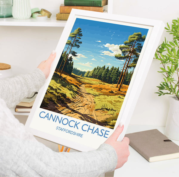 Cannock Chase Travel Poster, Travel Print of Cannock Chase, England, Staffordshire Art, Cannock Chase Art Lovers Gift, Wall Art Print