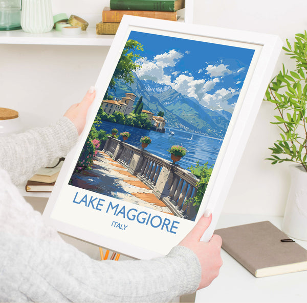 Lake Maggiore Travel Print Wall Art, Travel Poster of Lake Maggiore, Lake Maggiore Art Lovers Gift, Italy, Italian Lakes Art Gift