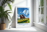 Epsom Downs Travel Poster Wall Art, Travel Print of Epsom Downs, Surrey, England, Epsom Downs Races Art Lovers Gift, England Art Gift NQ Media Designs